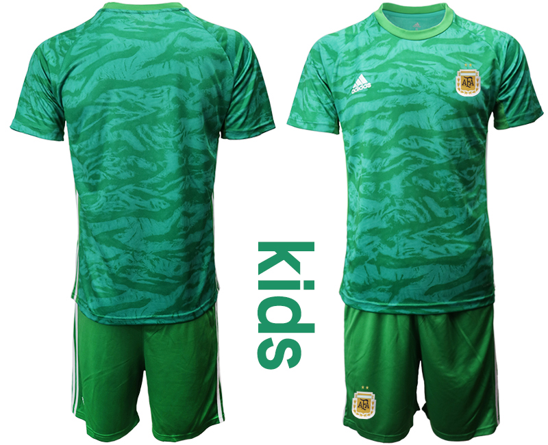 Youth 2020-2021 Season National team Argentina goalkeeper green Soccer Jersey->->Soccer Country Jersey